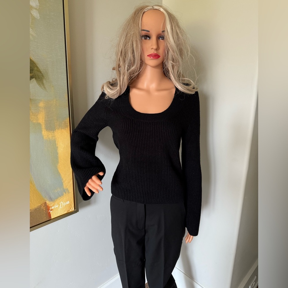 NWT - Ann Taylor Sweater with Gorgeous Flared Sleeves- Timeless & Ribbed!
